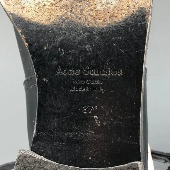 Acne Studios Women’s Black Leather Ankle Boots Size 37 - Picture 10 of 10